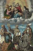 MORETTO da Brescia The Virgin and Child with Saint Bernardino and Other Saints oil on canvas